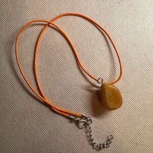 Orange Stone Pendant Necklace